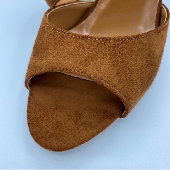 XYD Elegant Suede Open Toe Cross Strap Sandals - Picture 9 of 10